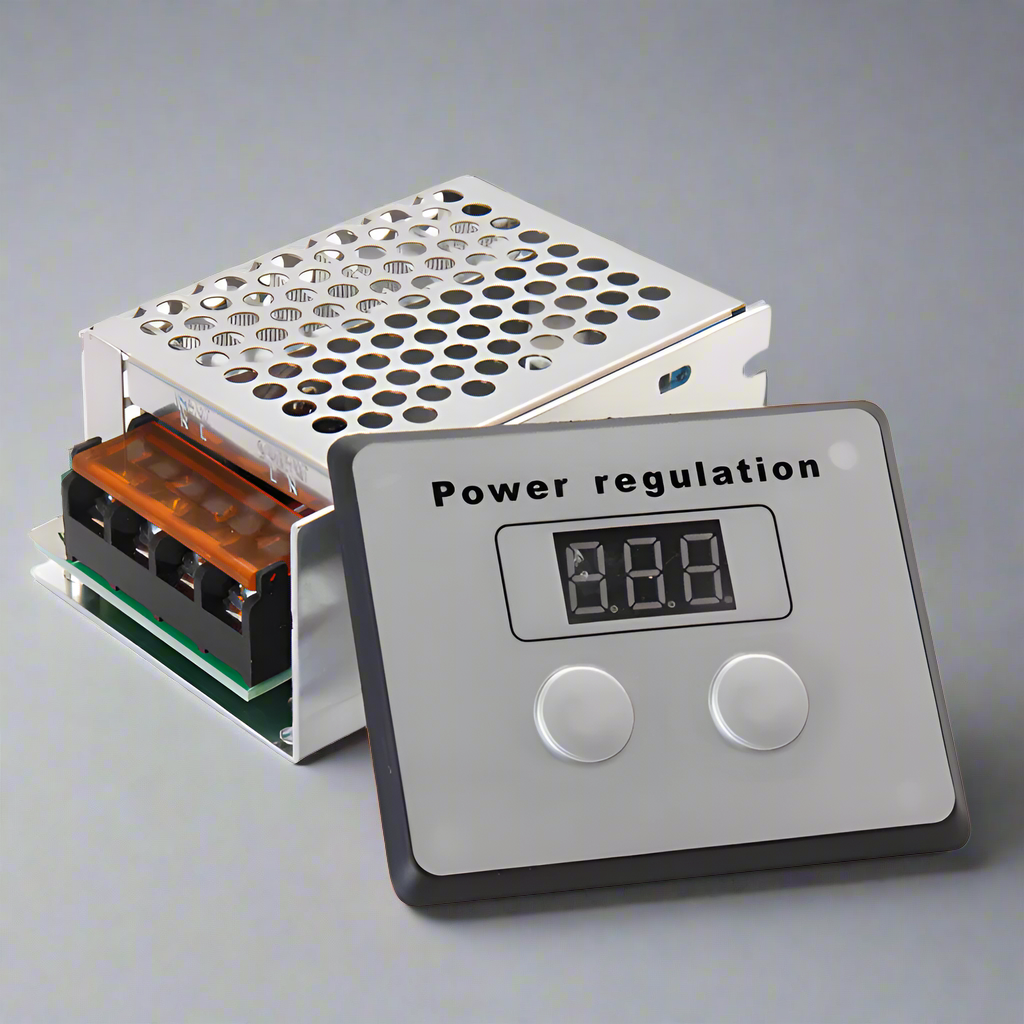 Regulator tensiune si viteza pentru motoare monofazate, Zola, control pana la 4000W, din plastic si metal, gri Regulator tensiune si viteza pentru motoare monofazate, Zola, control pana la 4000W, din plastic si metal, gri
